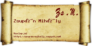 Zsupán Mihály névjegykártya